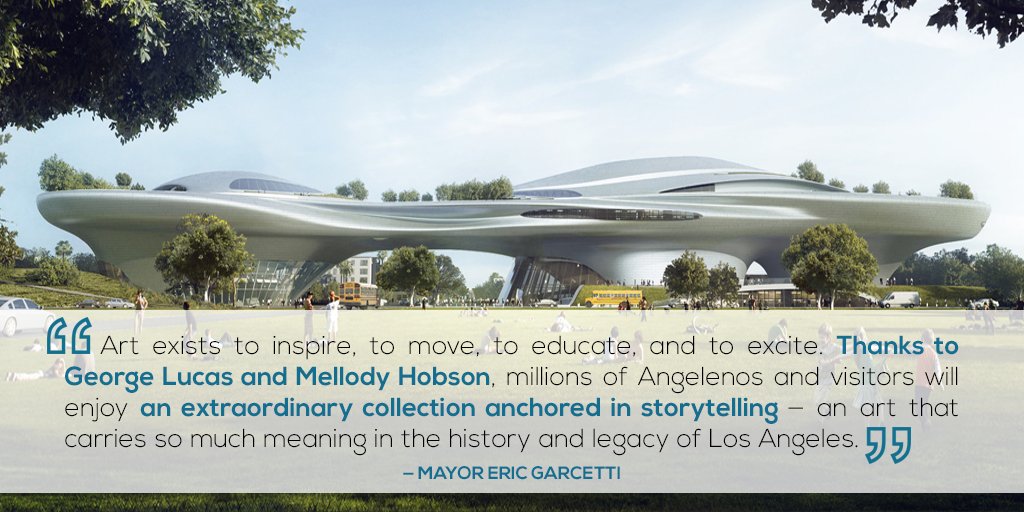 MayorOfLA's tweet photo. It's official, Los Angeles will be the future home of the Lucas Museum of Narrative Art! → https://t.co/PbEK3sNlLa https://t.co/E9yfGTWud3