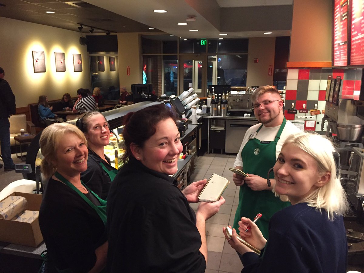 Kicking off the pre-shift meeting at Falmouth Sbux with a Casi Cielo tasting! A partner &amp; customer favorite! 😃