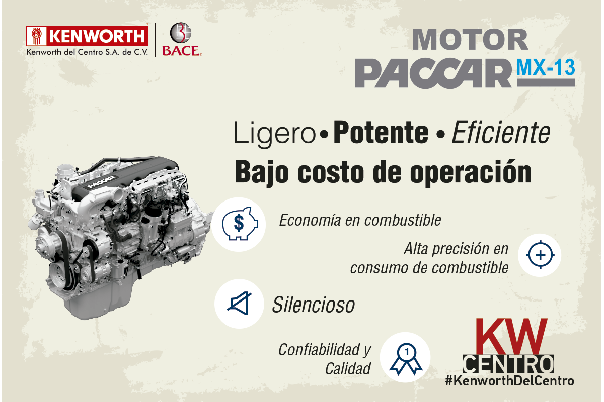 KWdelCentro's tweet photo. Conoce las características de nuestro motor Paccar, caracterizándose por contar con alta precisión en consumo de combustible.#KWCentro https://t.co/4tdEAinWMK