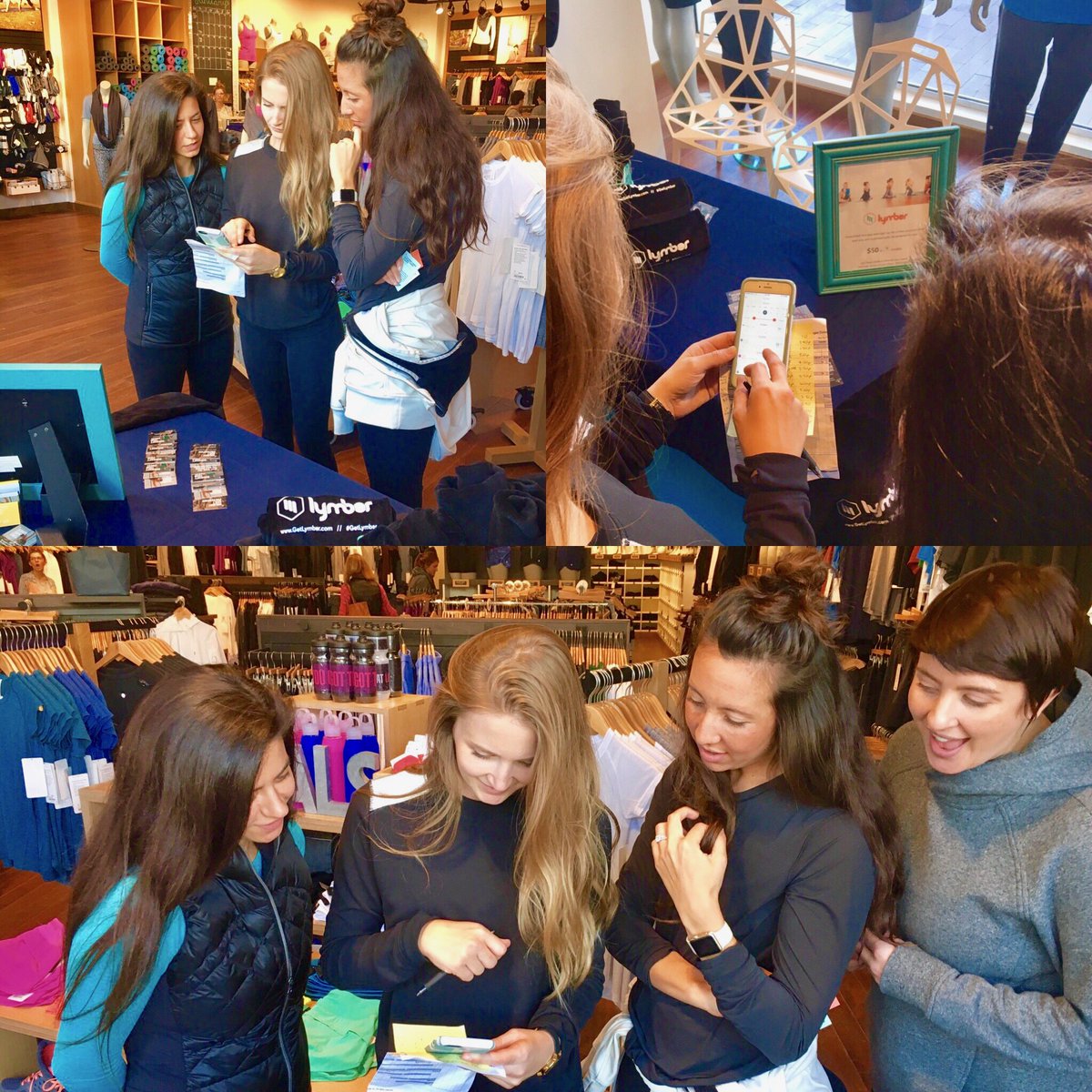 LymberFitness's tweet photo. The #ladies of @lululemon @WestfieldUTC checked out our #fitness #app earlier today! Who doesn't ❤ some #Lymber & #lulu? #getlymber https://t.co/ylQJpCSQwB