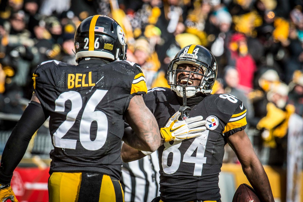 steelers's tweet photo. .@AntonioBrown is the first player in #SteelersHistory to post 100 receiving yards in three consecutive postseason games. https://t.co/K6r6spD0OR