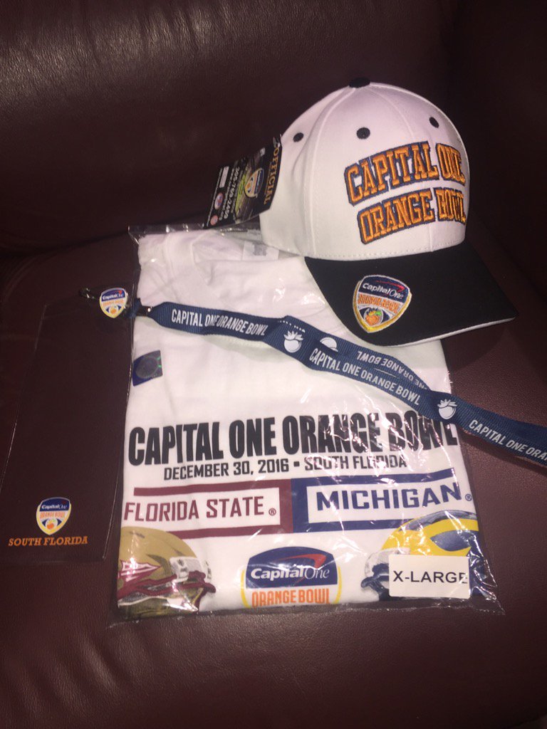 pcbeachlaw's tweet photo. Real swag! Thanks @OrangeBowl for selecting me as a winner! #OrangeBowl #MichVsFSU #FSUTwitter https://t.co/oan0r7ZpGp