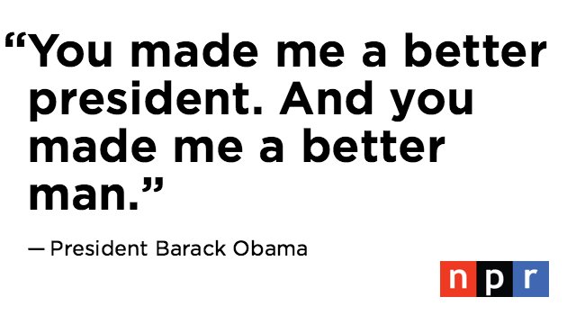 nprpolitics's tweet image. President Obama spoke directly to the crowd at the beginning of his farewell address.