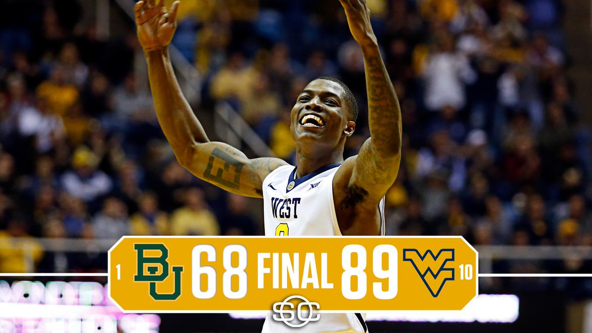 DOWN GOES NO. 1 BAYLOR!

No. 10 West Virginia shocks Baylor in its 1st game as a top-ranked team in school history.