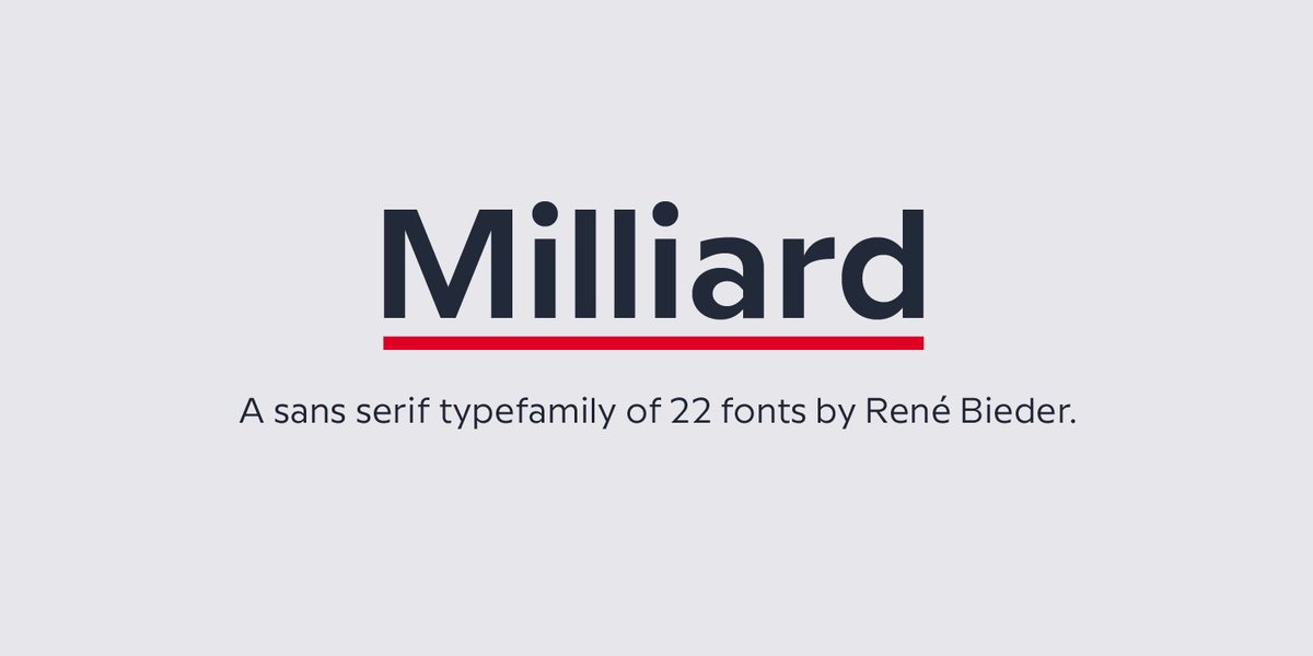New release! Say hello to Milliard. A family of 22 fonts. be.net/gallery/457436…