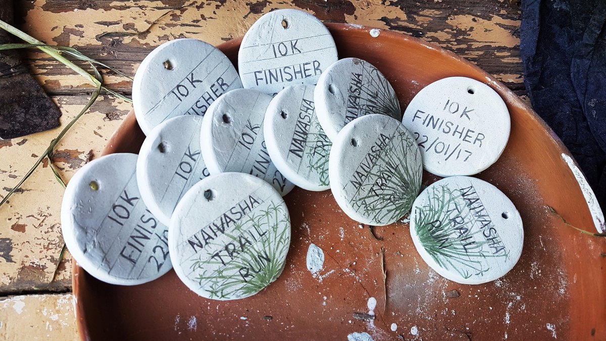 ExtremeKenya's tweet photo. Supporting the local community - your medals hand made by Fired Earth Pottery in Naivasha #Kenya #Africa #trailrun #run #keepitlocal #sport https://t.co/6CKppsZKEt