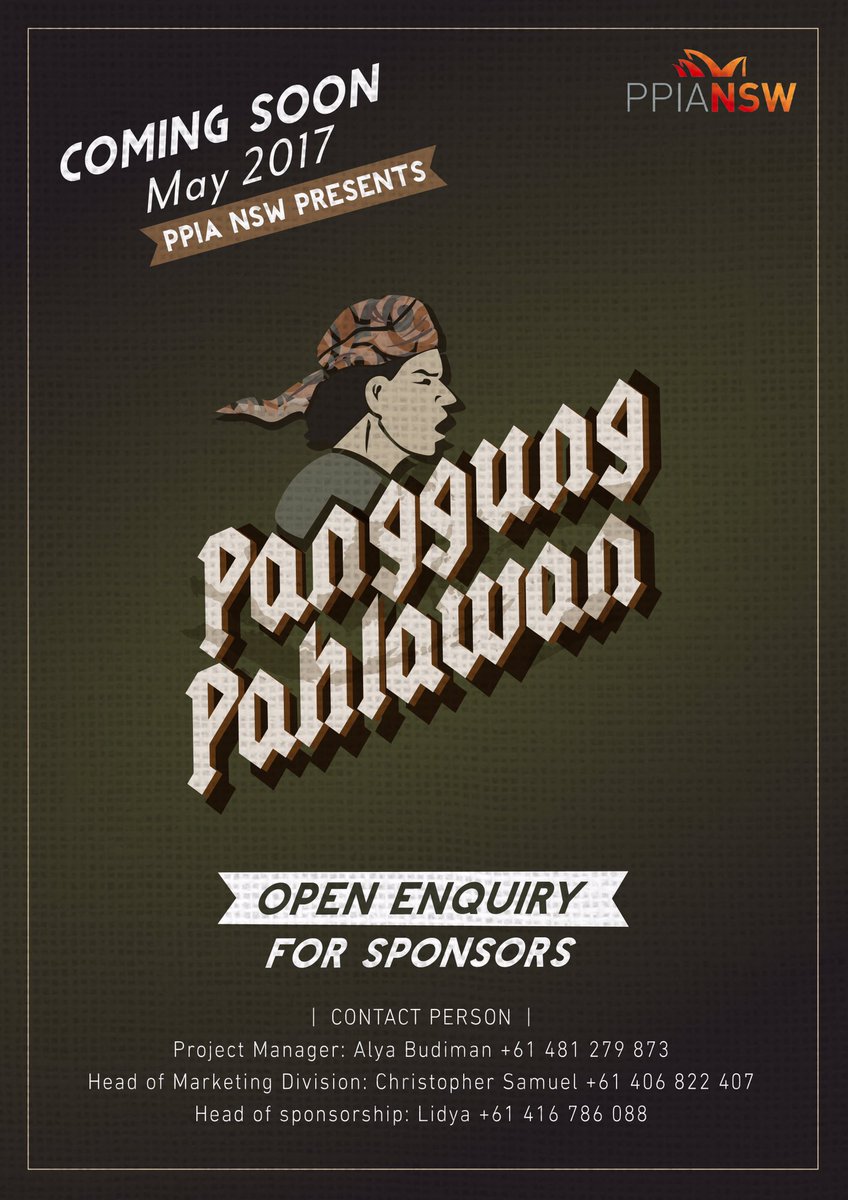 ppiansw's tweet photo. PPIA NSW is proud to present "Panggung Pahlawan" coming soon this May.Stay tuned for more info. Please contact us if you have any enquiries. https://t.co/zw8nAg9MSz