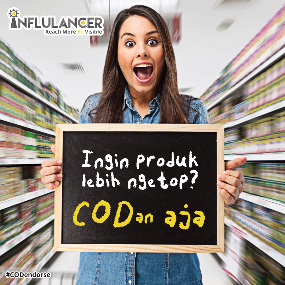 influlancer's tweet photo. Ingin produk lebih ngetop? CODan ajah..

#CODendorse #INFLULANCER #Influencers #produk #endorse #COD https://t.co/Ij3dJ8N9M7