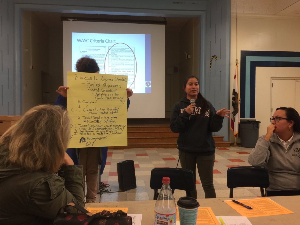 melanieawelsh's tweet photo. Incredible students present our WASC criteria charts developed w/ their focus groups @ResedaHS @RHpoliceacademy @AmeMagnet @ResedaSciMag https://t.co/yxYX9Gtx9Q