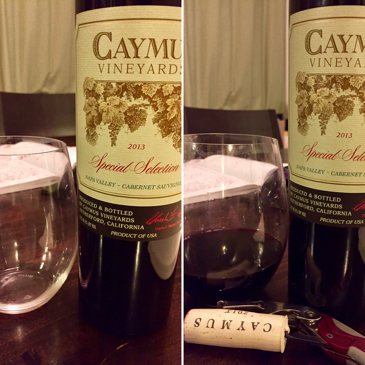 Before and after! #caymus #cabernet #chuckwagner #napa #finewine #chefslife my cab to go to when I feel like one! #specialselect