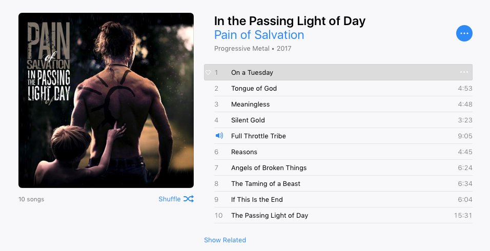 Pain Of Salvation'ın yeni albümü In the Passing Light Of Day'i dinliyorum, kanala incelemesi gelecek albüm müthiş 😻  bit.ly/2017albumler