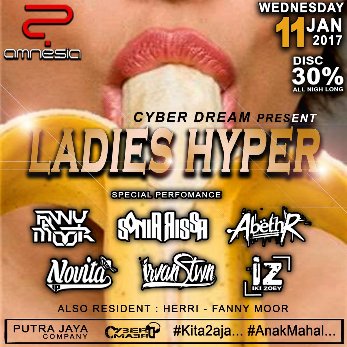 fannybiggie's tweet photo. Malam ini CYBERDREAM @AMNESIA_BANDUNG GL: FANNYMOOR (valid 11.30pm)#get discount 30%all bottles#allNiteLong https://t.co/8V0d2EP631
