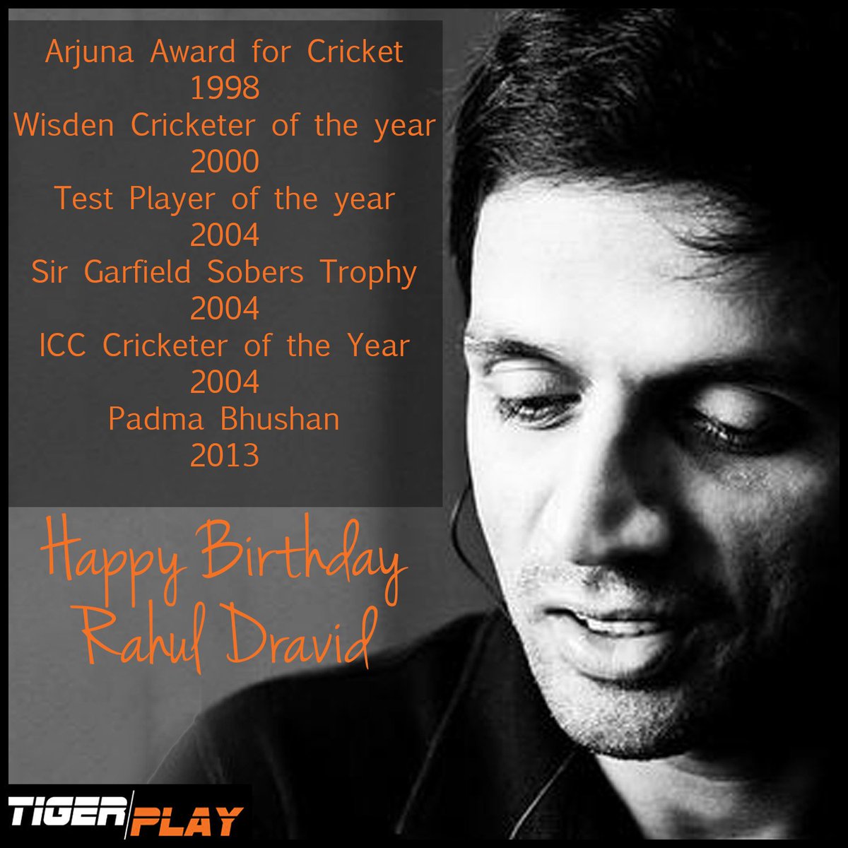 tiger_play_'s tweet photo. Here’s wishing #RahulDravid a very #HappyBirthday from team #TigerPlay! #Cricket #India #Dravid #IndianCricketTeam https://t.co/Ep3oayK7yQ