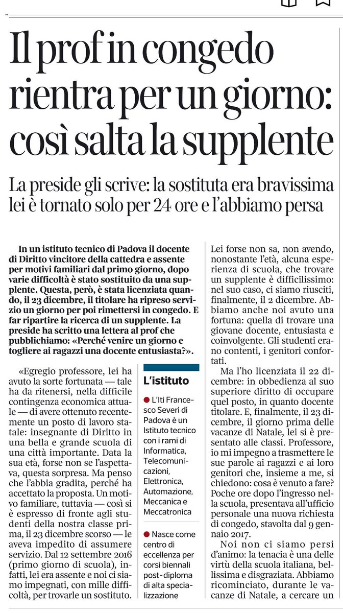francofontana43's tweet photo. #labuonascuola
Storia ordinaria di supplenti bravi e titolari furbetti.
E non è un caso isolato
Dal Corriere della Sera https://t.co/YIvQwT6OWv