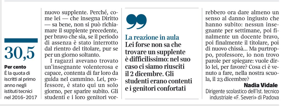 francofontana43's tweet photo. #labuonascuola
Storia ordinaria di supplenti bravi e titolari furbetti.
E non è un caso isolato
Dal Corriere della Sera https://t.co/YIvQwT6OWv