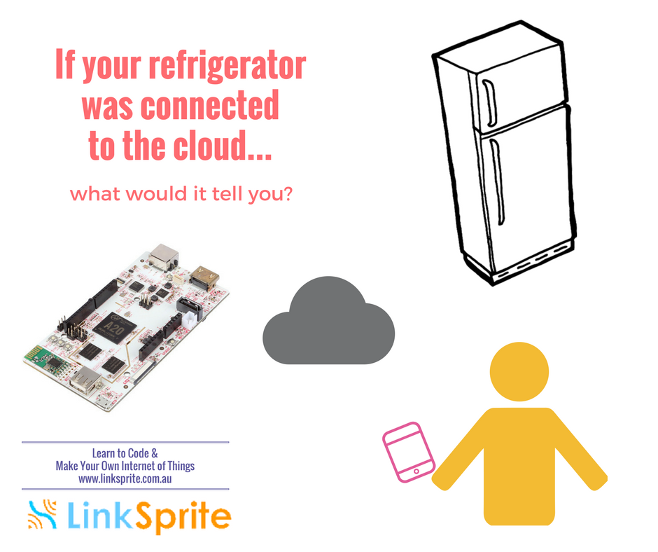 LinkSpriteAU's tweet photo. If your refrigerator was connected to the cloud what would it tell you? You can learn to create #IoT devices &amp; more! https://t.co/7qVrS2N4hQ