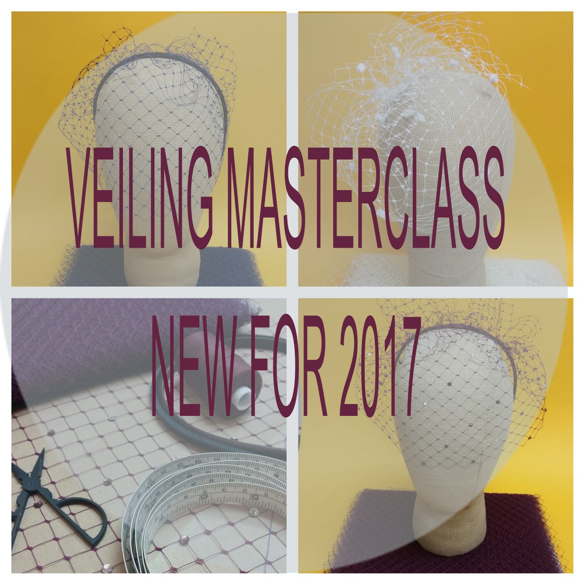 AtelierMilliner's tweet photo. New for 2017 Veiling Masterclass Sat 18th Feb. Book by 31st Jan for 15% off. #millineryclasses #bridal #madeinlondon https://t.co/ozpyELSgFV https://t.co/TGVhcfbriU