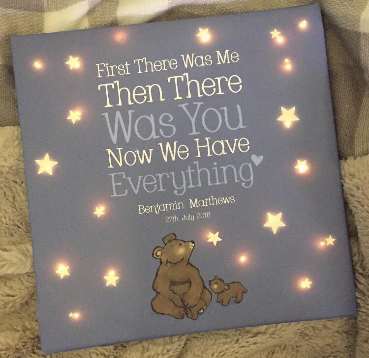 FirefliesTweet's tweet image. Find our new personalised firefly light LED canvases online soon! 🌙🐻 or pre-order via email ❤️️ #nursery #bear #mum #baby #mother #babies