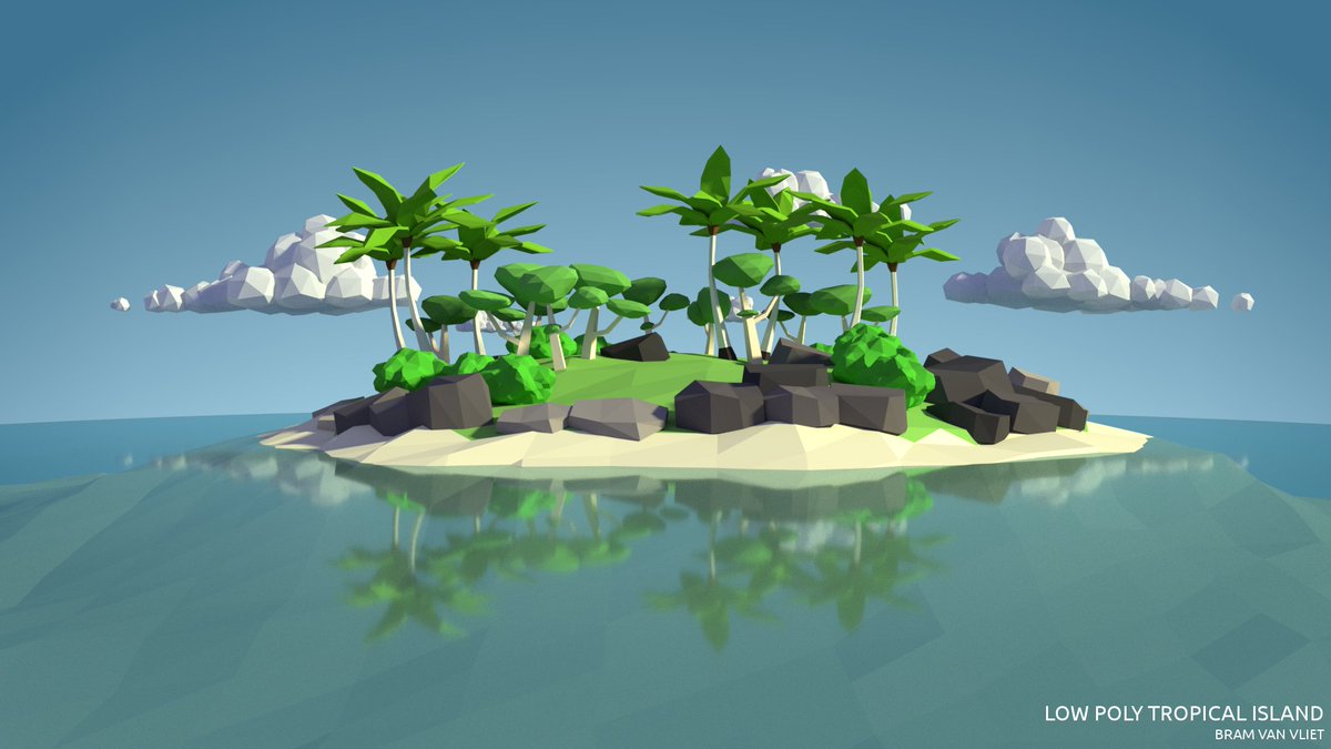 Bram van Vliet on Twitter: this #LowPoly Island in #Blender by a tutorial from @Mezaka_ #Blender3d #3dmodelling #WIP https://t.co/Hx4kN6pbAB https://t.co/RrsL4wDUEt" / Twitter