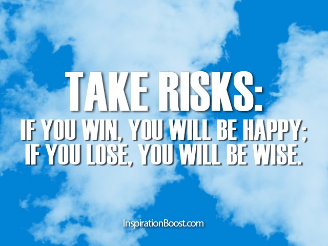 hcmariwala's tweet photo. If you don't take #risks, you won't know what all ​is ​possible #Motivation https://t.co/Ues5UEtyIx