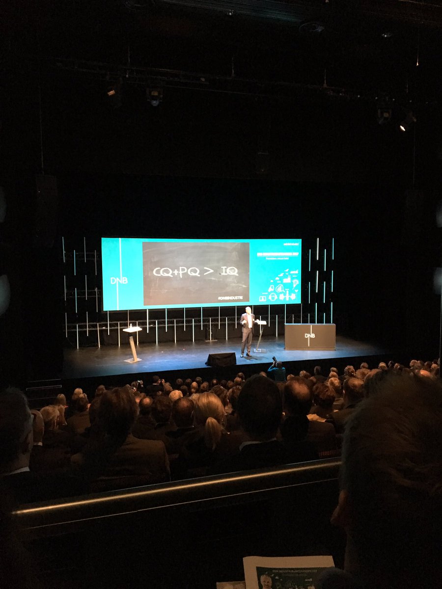 EvenWesterveld's tweet photo. Summen av nysgjerrighet og passion er alltid større enn intelligens, sier @RuneBjerke1 på #dnbindustri https://t.co/PGdX2aFawv