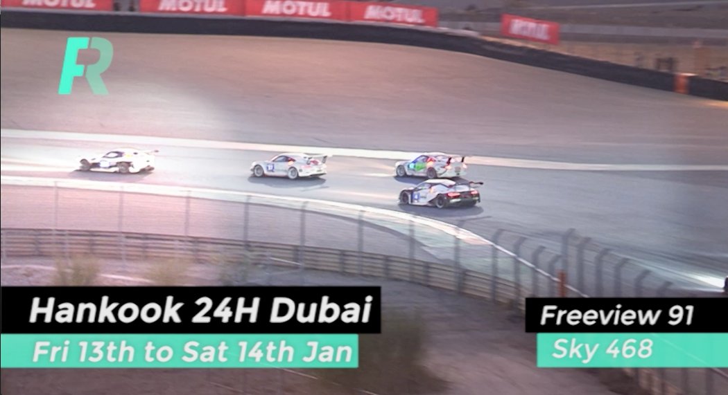 FrontRunnerTV's tweet photo. Live #motorsport this weekend starts 9:30am Friday - @24HSERIES #Dubai24h, with @JeanEricVergne, #RobertKubica, @LouisDeletraz &amp; @samtordoff https://t.co/K1qkI5y9gl