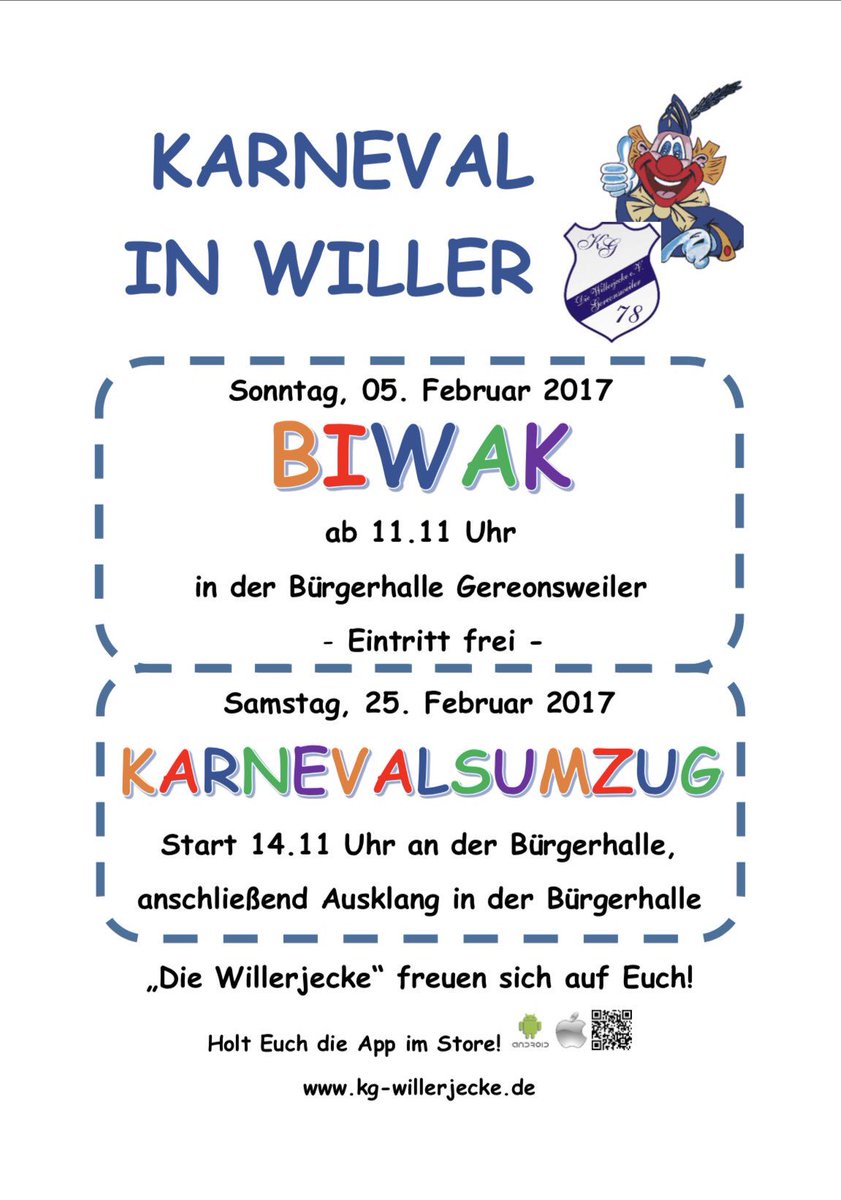 Karneval in Gereonsweiler (Willer)
3 x Willer Alaaf