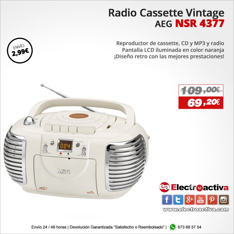 electroactiva's tweet photo. ¡Diseño retro con las mejores prestaciones! https://t.co/ZOa5wMg60r #Elmejorprecio #RadioCD #Chollo #Electronica #PymesUnidas https://t.co/eBBLFzt6KO