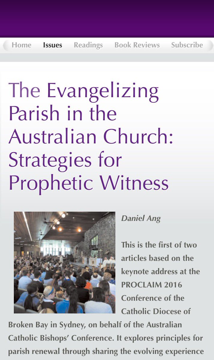 DanielAngRC's tweet photo. Grateful to have keynote from #Proclaim2016 appear in @PastoralReview's first issue for 2017: https://t.co/dDTqUlTXkB #church #catholic https://t.co/AiCA0Jwg5o