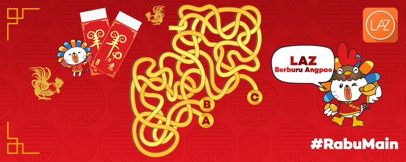 RETWEET&amp;MENTION jalan yg harus dilalui Laz menuju Angpao dgn hashtag #RabuMain. Ada 2 orang terpilih yg mendapatkan voucher 100K!
#LazadaID