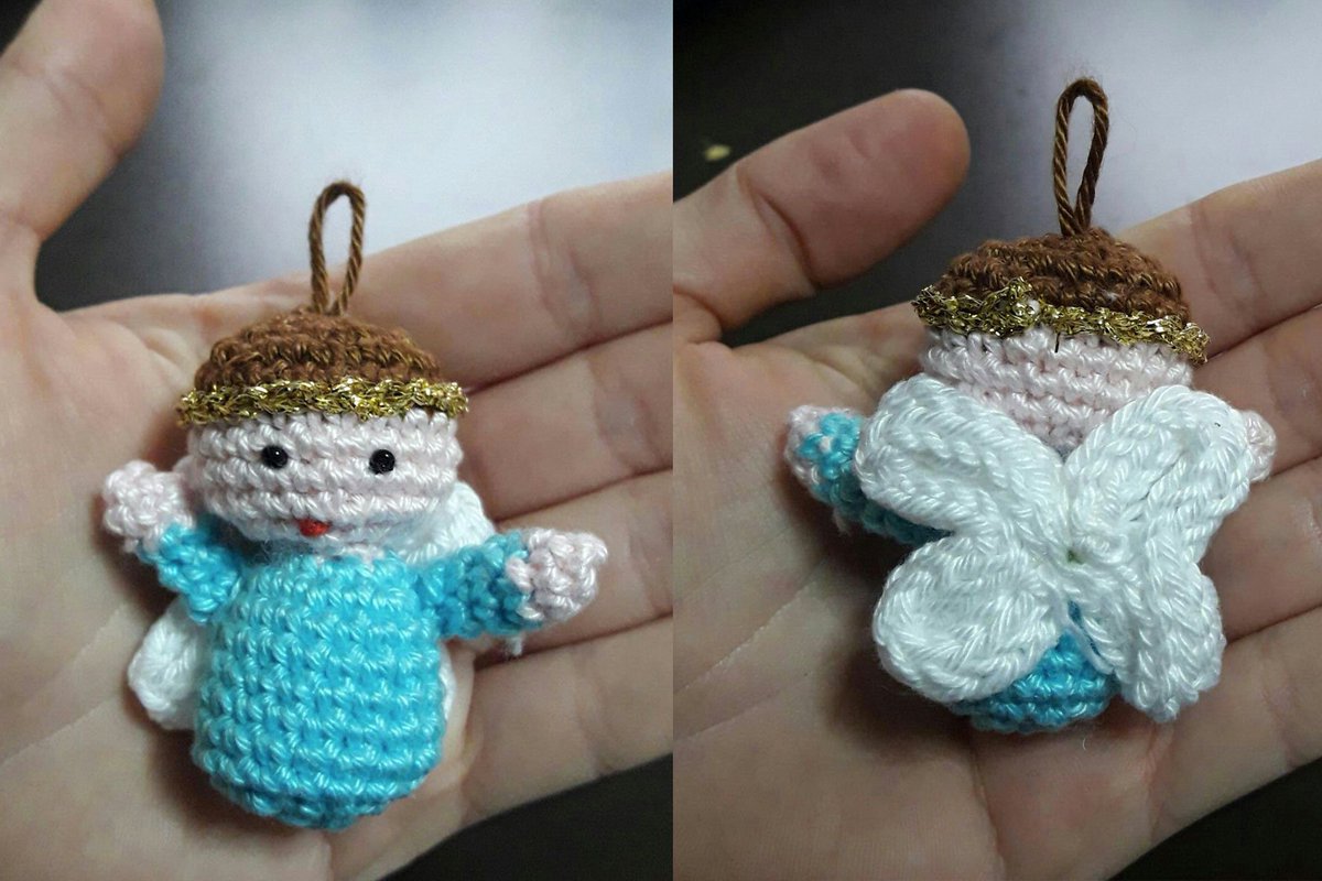 CreativaIn's tweet photo. #amigurumi #angelo #decorazione #bomboniera #comunione #natale #cresima #regalo #nascita #CreativaIn https://t.co/6FBUzhf9tE