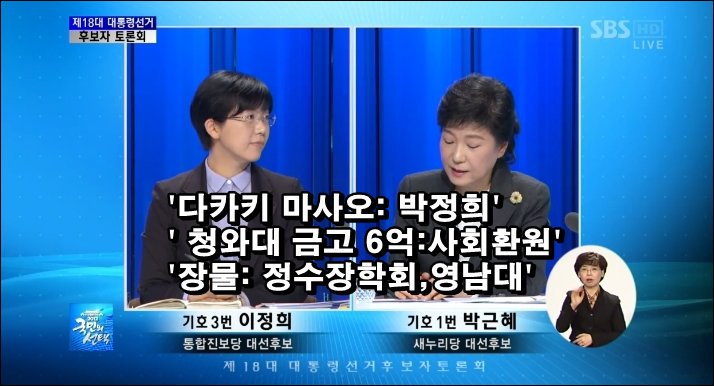 국정농단 최순실이가 2012년 대선후보 TV토론 당시 박근혜 '네거티브 대응 전략'까지 주도한게 드러났다! goo.gl/gf7DcG