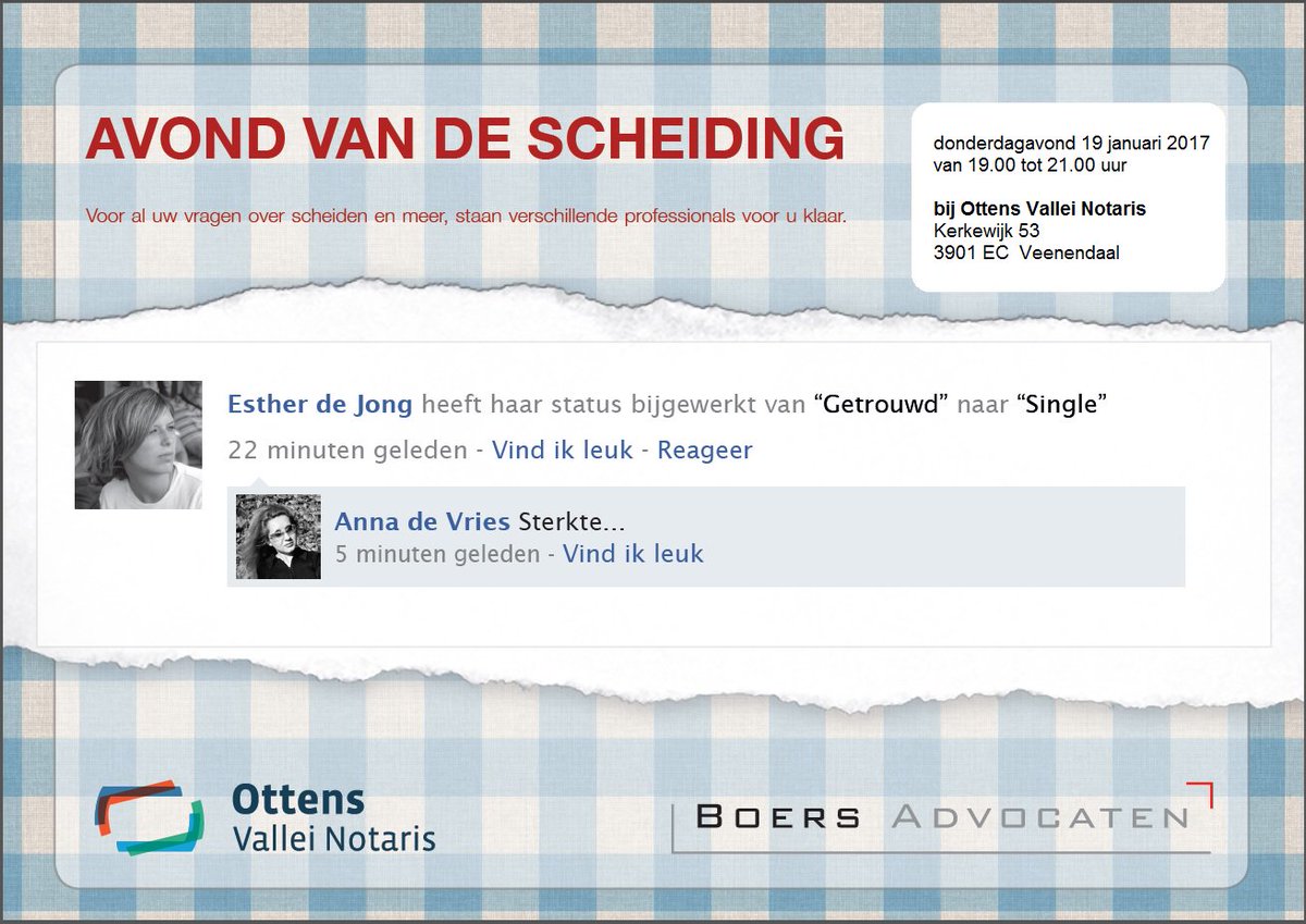Donderdag 19 januari a.s. #scheiden #notaris #advocaat #Veenendaal