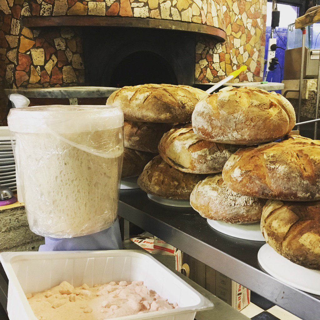 Exslant bread at Donna margherita pink Himalayan salt organic sourdough type1 flower stone milled fantastic!!!!