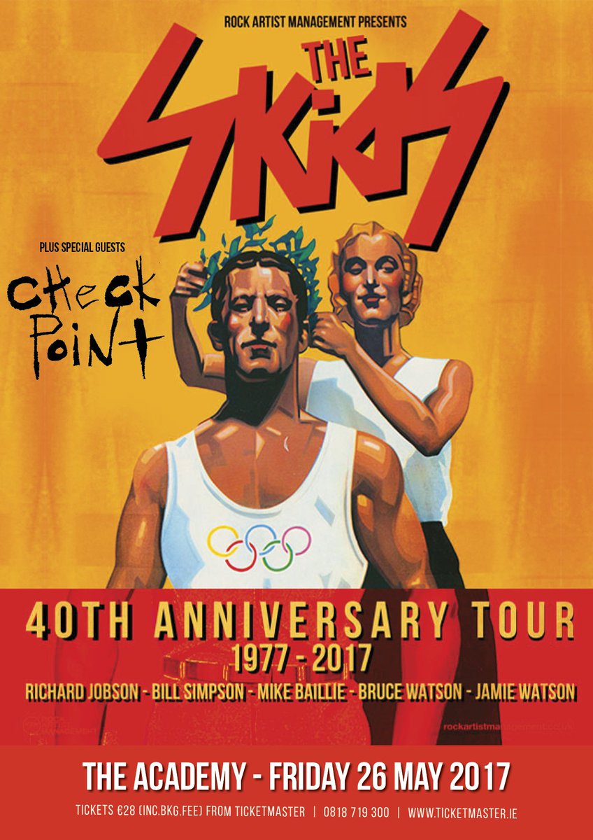 Ticketmaster Ireland (@ticketmasterire) on Twitter photo Scottish punk legends <a href="/the_skids/">The Skids</a> play <a href="/academydublin/">The Academy Dublin</a> on 26 May & <a href="/LimelightNI/">Limelight Belfast</a> on 27 May. Tickets on sale now bit.ly/2icpEDK Scottish punk legends <a href="/the_skids/">The Skids</a> play <a href="/academydublin/">The Academy Dublin</a> on 26 May & <a href="/LimelightNI/">Limelight Belfast</a> on 27 May. Tickets on sale now bit.ly/2icpEDK