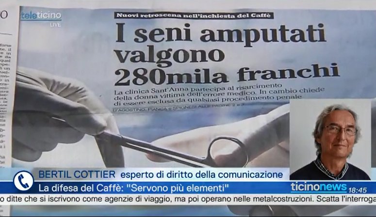 USI_university's tweet photo. Prof Cottier @Teleticino @CarolineR0th @MatteoBrnscn su caso @caffe_domenica #libertadistampa #errorimedici #diritto https://t.co/YGh4A37NQ7 https://t.co/EQrMof69eP