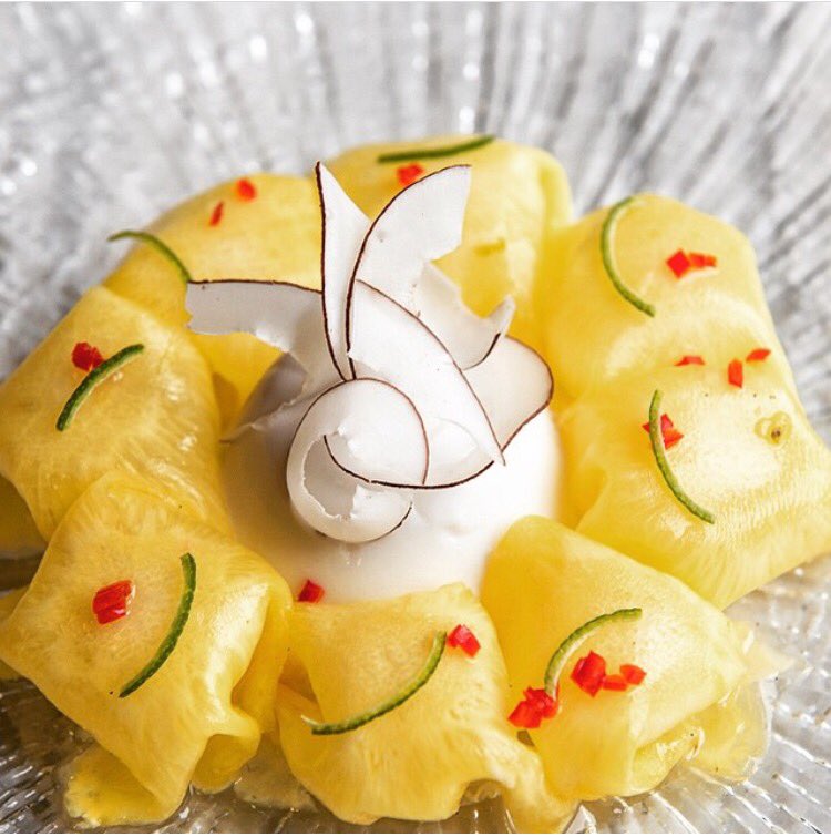 Dairy free coconut panna cotta with shaved pineapple - if #veganuary is too much for you but you still want to be healthy #dairyfree