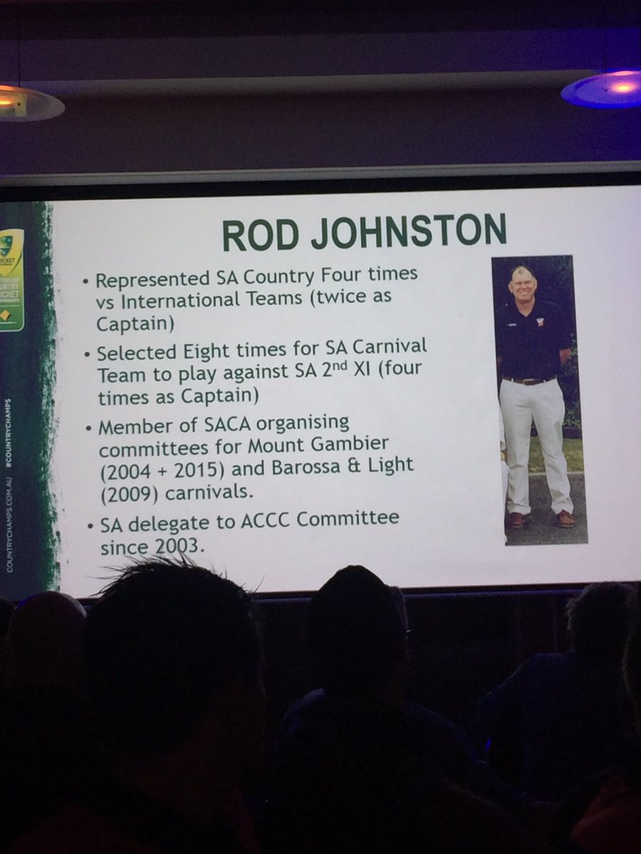 SAOutbacks's tweet photo. CONGRATULATIONS to Rob Johnston who has been inducted into the #ACCC Hall of Fame, the second South Australian! #CountryChamps17 #GoDingoes https://t.co/EjSiD9BZMa
