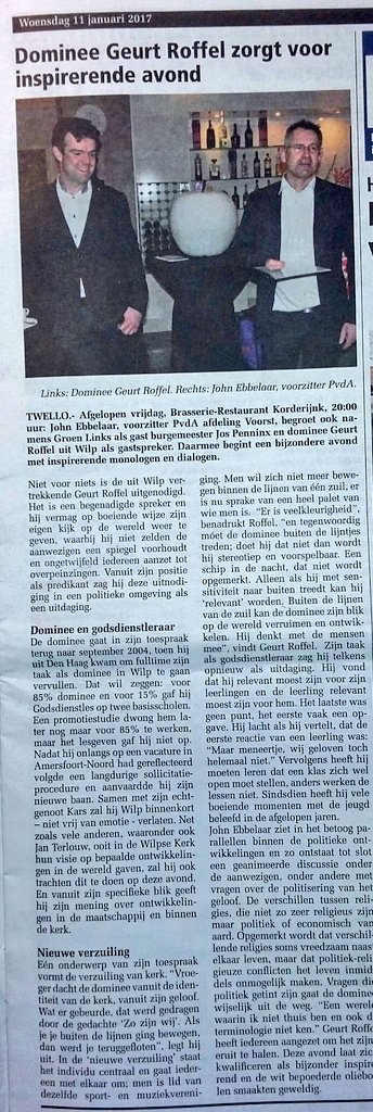 KerkWilp's tweet photo. Inspirerend artikel van @voorsternieuws over een bijzondere ontmoeting buiten de lijntjes van de kerk met de dominee van @KerkWilp https://t.co/IxLKO0hU80