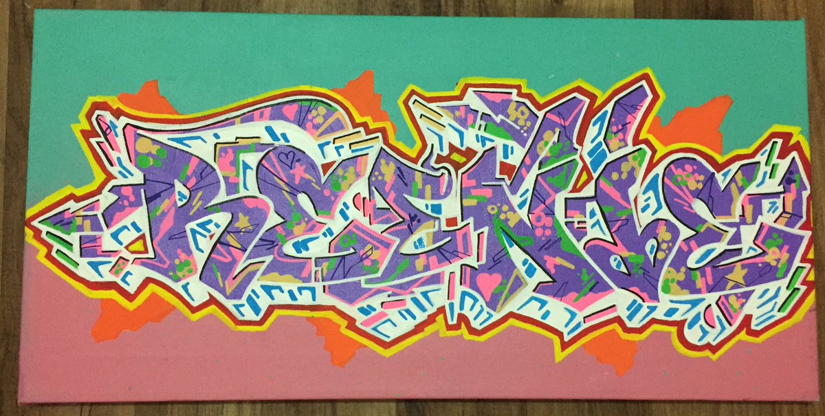 Teknyc's tweet photo. Finished! #Reenie custom #graffiti canvas by yours truly. Email me for details if interested in one. #FC #IBM #FBA https://t.co/EQ2vmOt5qp