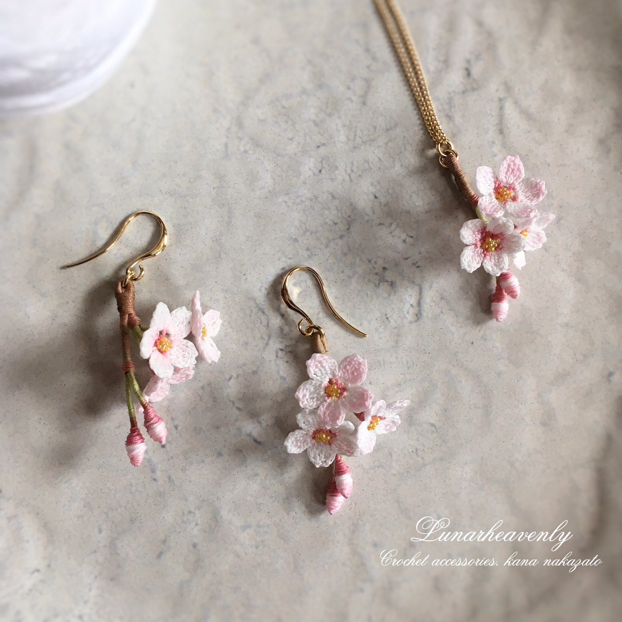 Lunarheavenlyルナヘヴンリィピアスレース編みアクセサリーかぎ編み