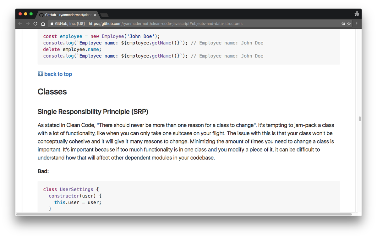 umaar's tweet image. Clean Code JavaScript - github.com/ryanmcdermott/… - Solid guide on clean code with JS. Full of good/bad code examples and useful explanations.