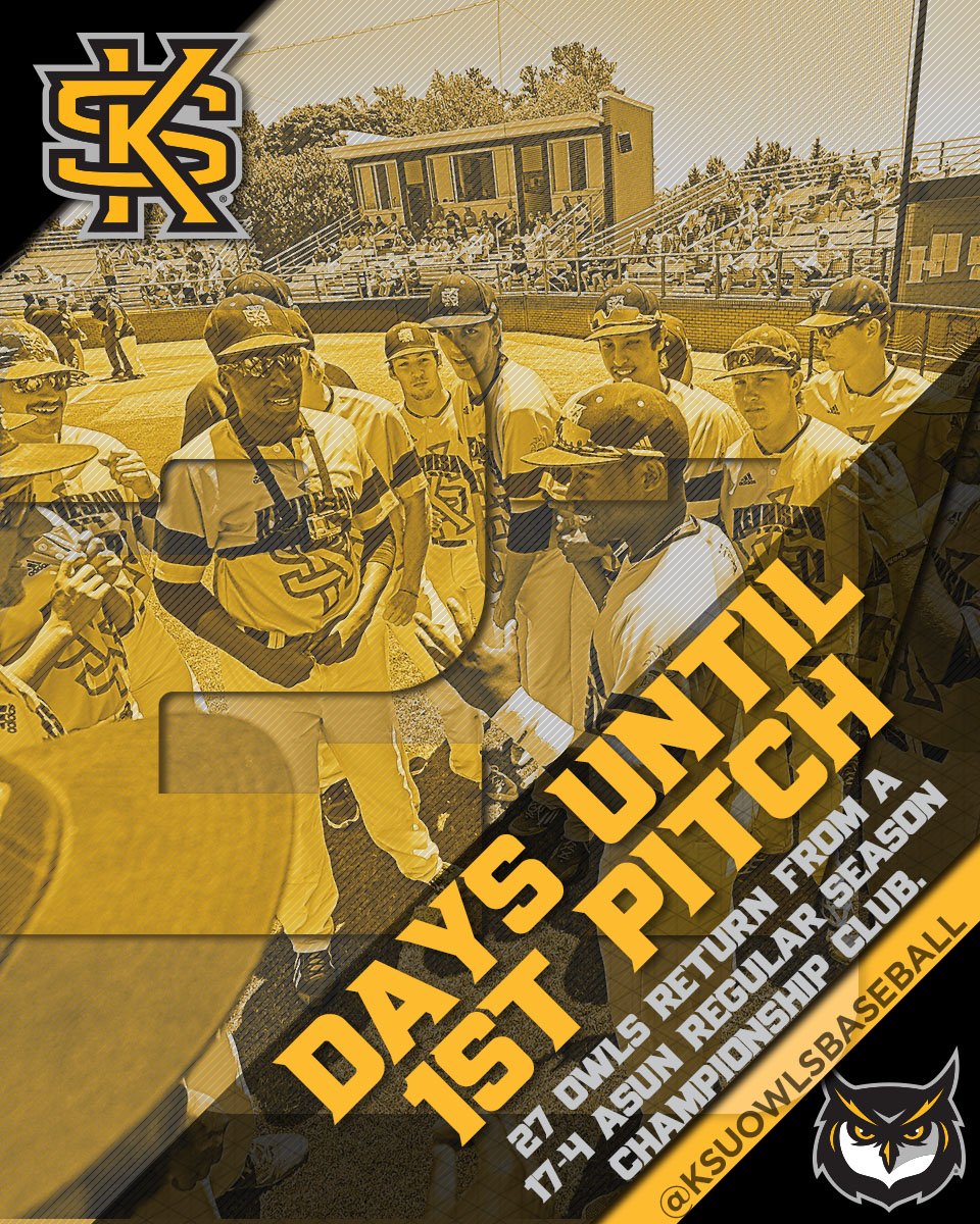 KSUOwlsBSB's tweet photo. 27 DAYS: 27 Owls return from a 17-4 regular season championship club #N0Doubt π https://t.co/Jj0rWCOxVQ