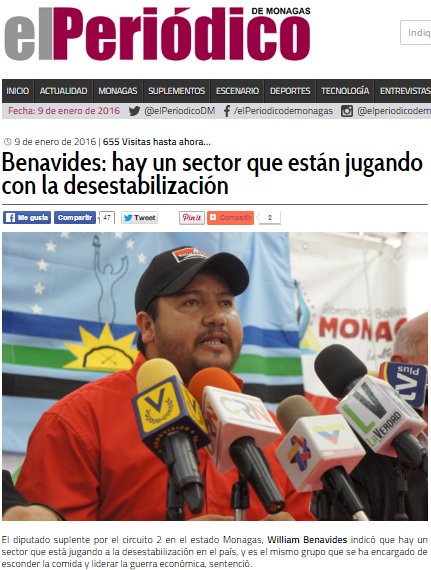 ¡Alerta Pueblo!
Dip. <a href="/WBenavides_MRT/">Williams Benavides</a>: "hay un sector que están jugando con la desestabilización" bit.ly/2igtdUx
Via: @ElPeriodicoDM