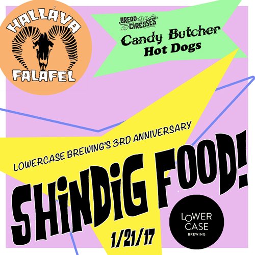 We're stoked to have @hallavafalafel and <a href="/CircusTruck/">Bread and Circuses</a> #candybutcherhotdogs available at the #shindig! Tickets: bit.ly/2hOALkA