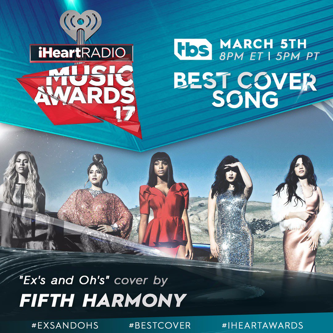 iHeartRadio's tweet photo. How amazing was @FifthHarmony's #ExsAndOhs cover? Show us how much you loved it by voting for #BestCover at our #iHeartAwards with a RT! https://t.co/oHE85AJrCA