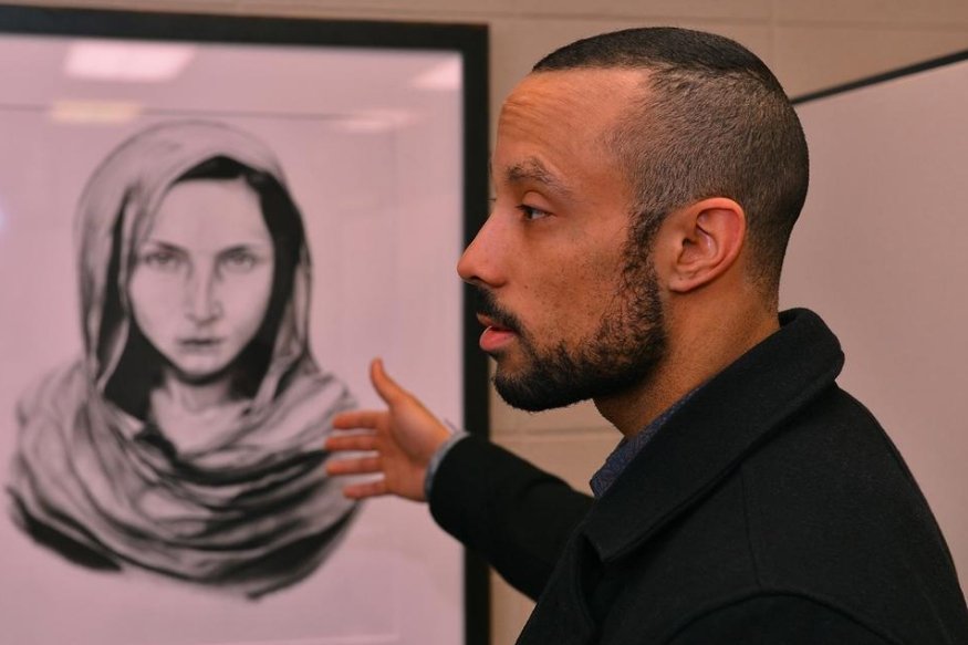 SMCSC's tweet photo. Proud of Admissions Counselor Josh Holt, who uses art to raise awareness about #humantrafficking: https://t.co/HQxaspEWzD #SMCCommunity https://t.co/UmMnngcu9q