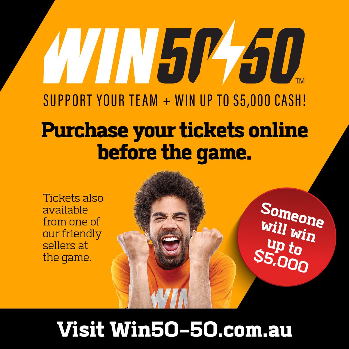 The 36ers / Lightning Win 50-50 Lottery” is here! Someone will WIN 50% of the Jackpot v Melb United tonight. win50-50.com.au