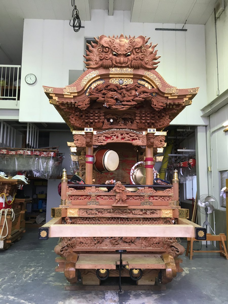 深井の上だんじりは獅噛みが大きいような気がしますね。 迫力満点！！