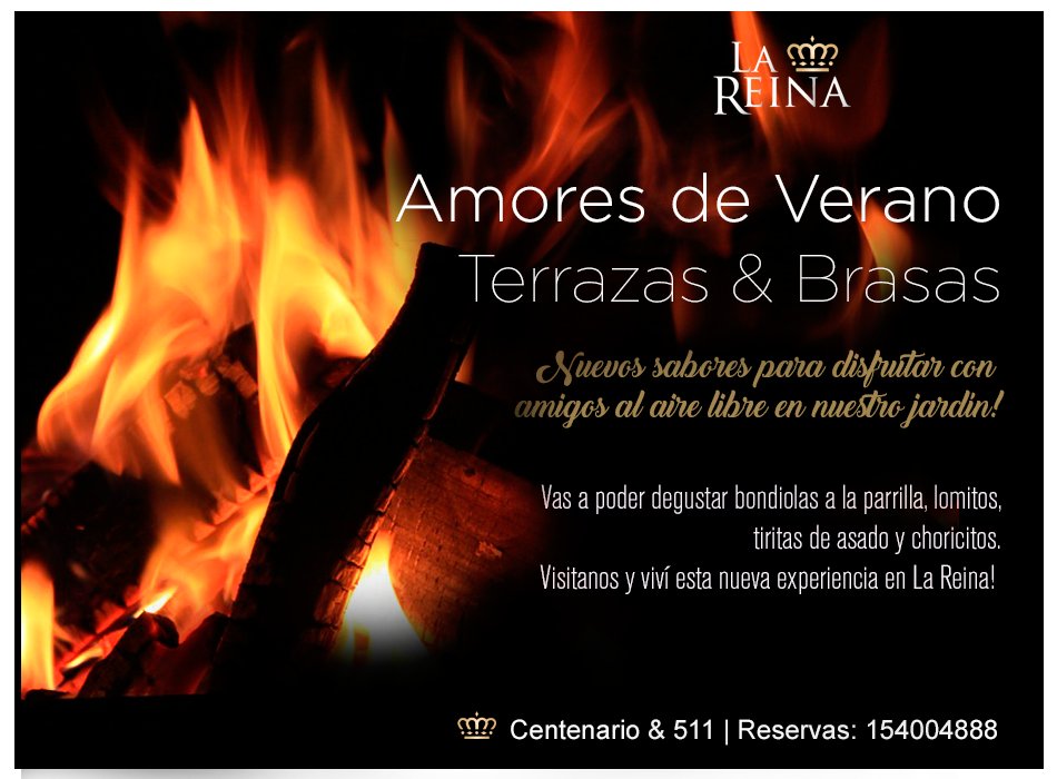 #AmoresDeVerano
Viví una nueva experiencia en La Reina!
Terrazas &amp; Brasas
Camino Centenario y 511
Reservas: 15-4004888